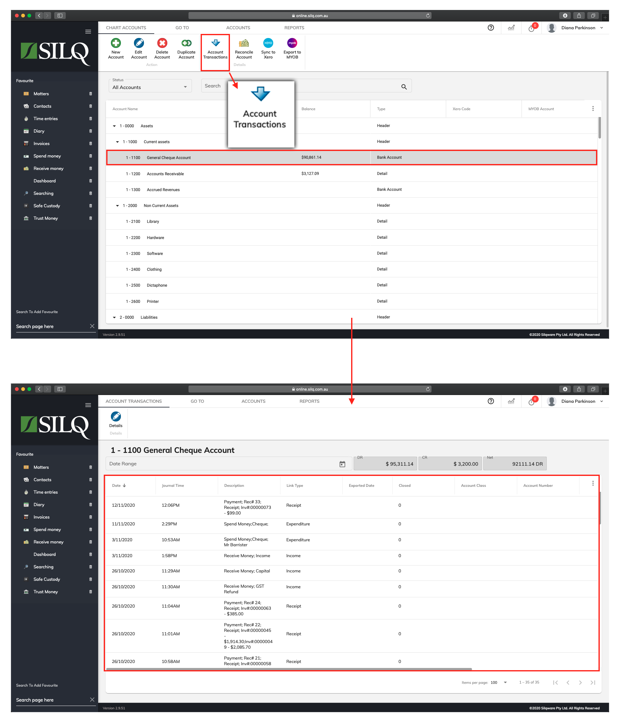 Chart of Accounts Display Options